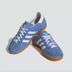 Adidas Women's Gazelle Indoor Sneakers Original Shoes Blue Fusion Gum HQ8717